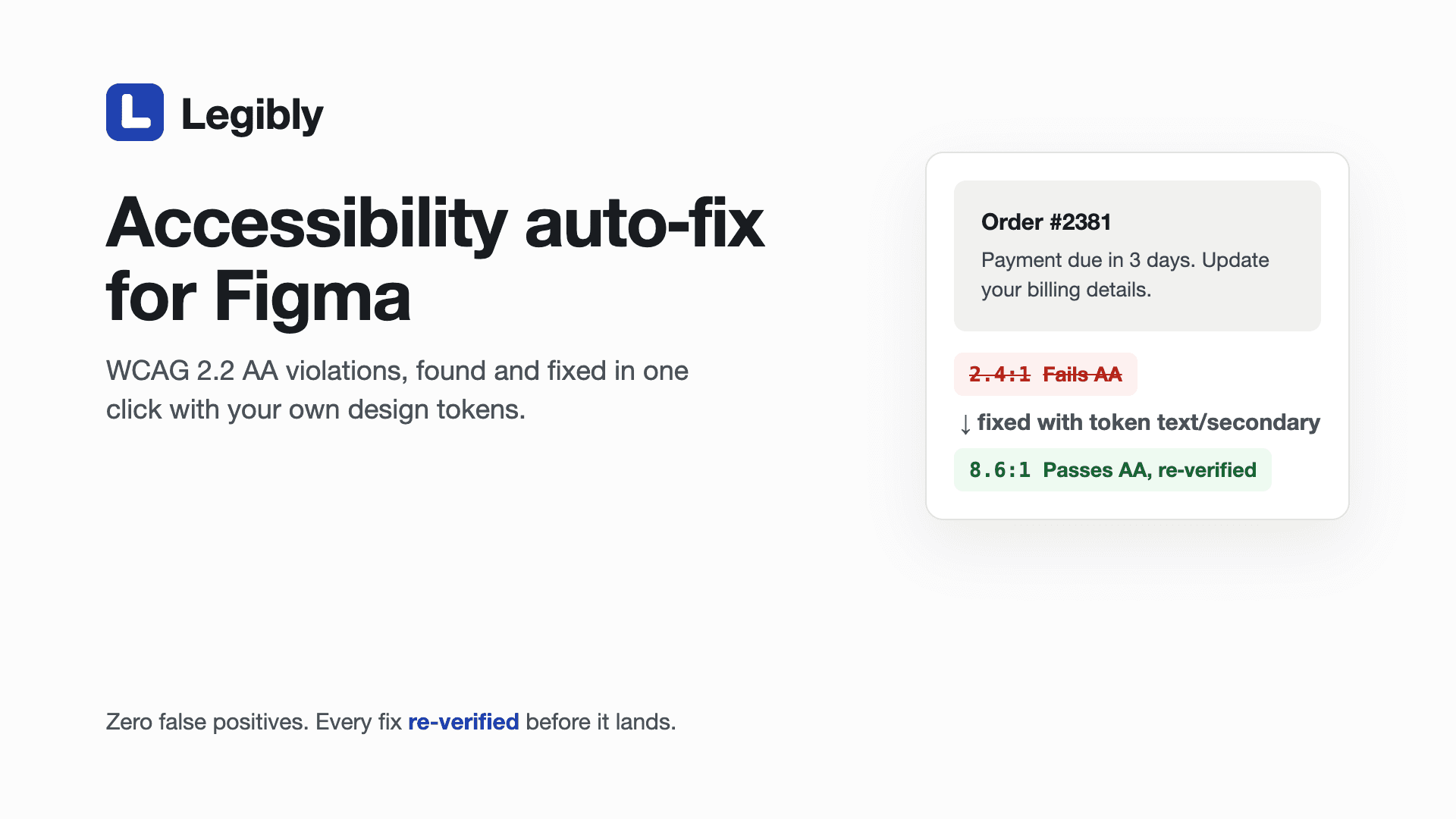 Legibly fixing a failing contrast ratio to a passing one with an on-system design token